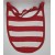 Bavette blanche lignée rouge avec contour rouge 