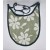 Bavette vert motif de fleur blanche avec contour vert 