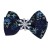 Boucle double bleu marin avec motifs de flocon bleu pâle 
