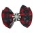 Boucle double carreauté rouge et vert avec motifs de flocons blancs 