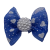 Boucle double bleu avec petit coeur blanc/milieu bijou blanc 