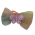 Boucle double arc en ciel /milieu papillon rose 