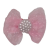Boucle double rose petit pois blanc/milieu bijou blanc 