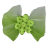 Boucle double vert dégradé blanc/milieu fleur verte 