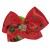 Rouge avec des motifs de fleur vert brillant 