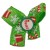Vert avec motifs de cadeaux, canne en bonbon et flocon de neige 