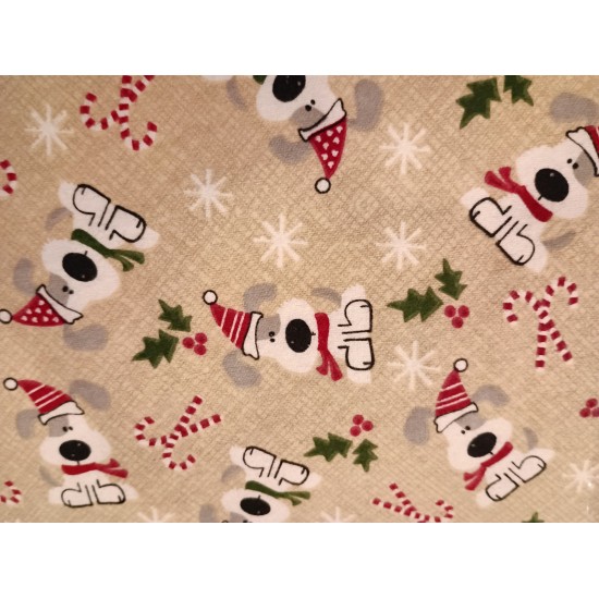 Foulards Noël : beige chien de noël