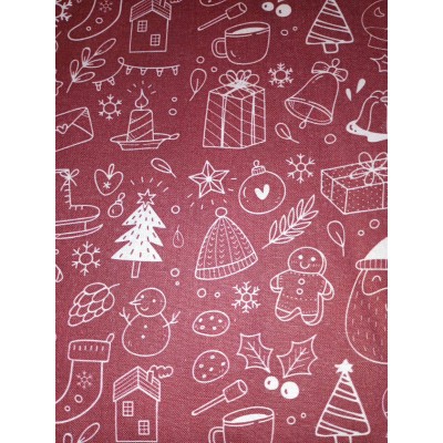 Foulards Noël : rouge tuque/sapin/cadeau