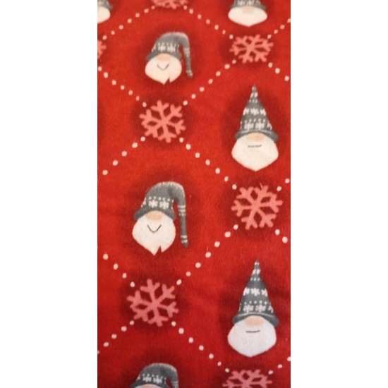 Foulards Noël : rouge gnome/flocon (flanelle)