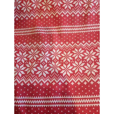 Foulards Noël : rouge flocon blanc style chandail de laine (flanelle)