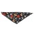 Noir avec motifs de cloche et fleur de noël 