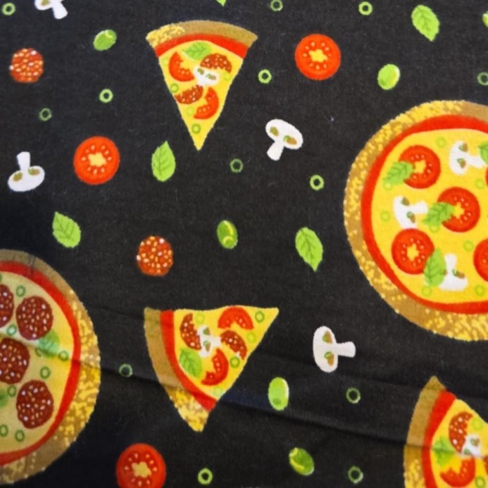 Foulards Printemps-été : noir pizza (flanelle)