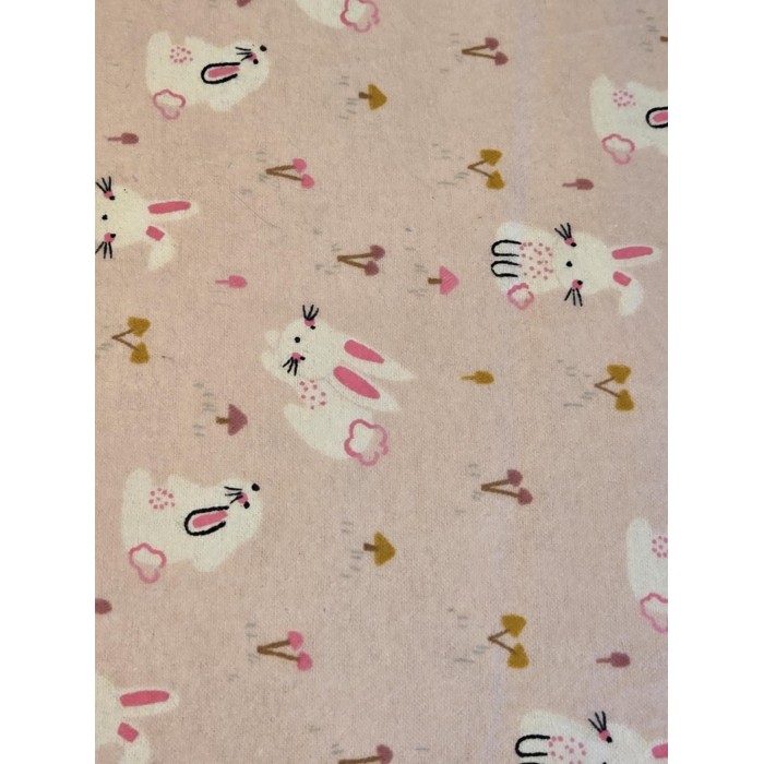 Foulards Printemps-été : rose lapins (flanelle)