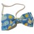 Bleu avec des lapins et des fleurs bleu et jaune 