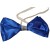 Satin bleu royal centre argent 