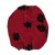 Peau de pêche : rouge avec des fleurs noires 